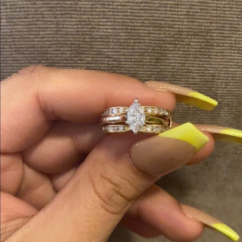 14k double band ring guard